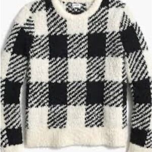 J. Crew Black and White Checkered Sweater